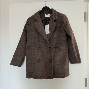 Brown Herringbone Tweed Jacket NWT